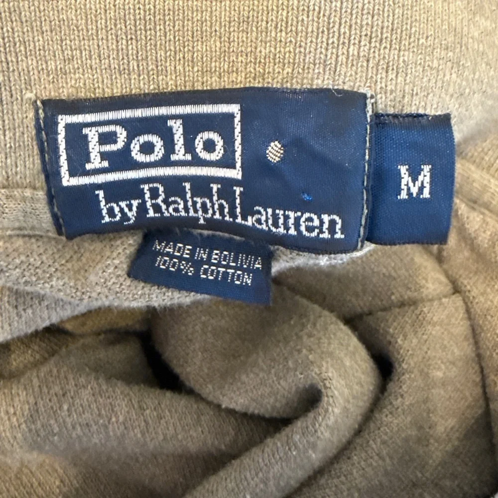 Ralph Lauren Olive Green Polo Shirt with Navy Classic Horse Logo